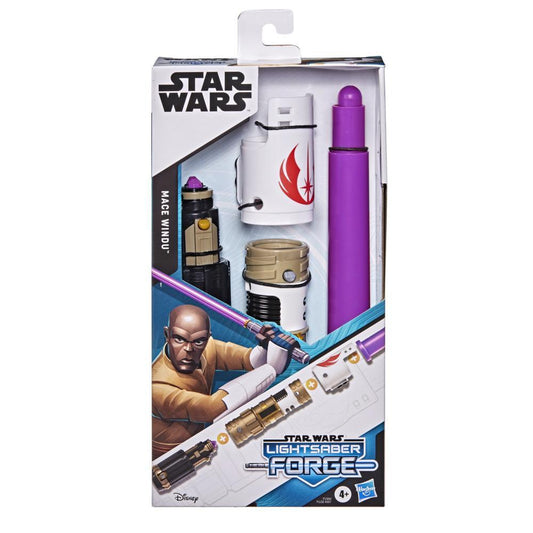 Star Wars Lightsaber Forge Mace Windu Extendable Purple Lightsaber Customizable Roleplay Toy, Ages 4 and Up