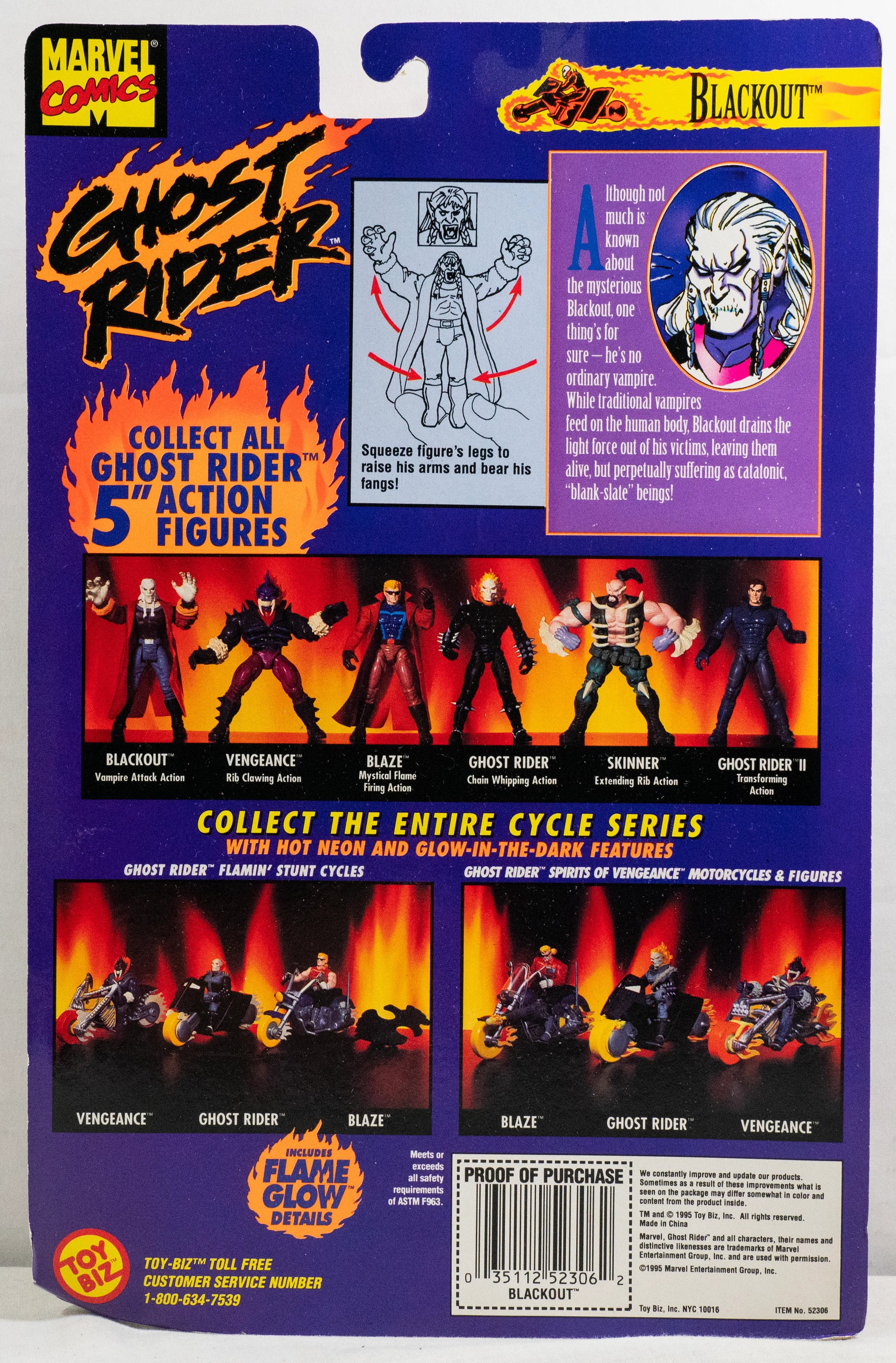 Ghost Rider Blackout Glow in the Dark Action Figure Toy Biz Fashions for Home
