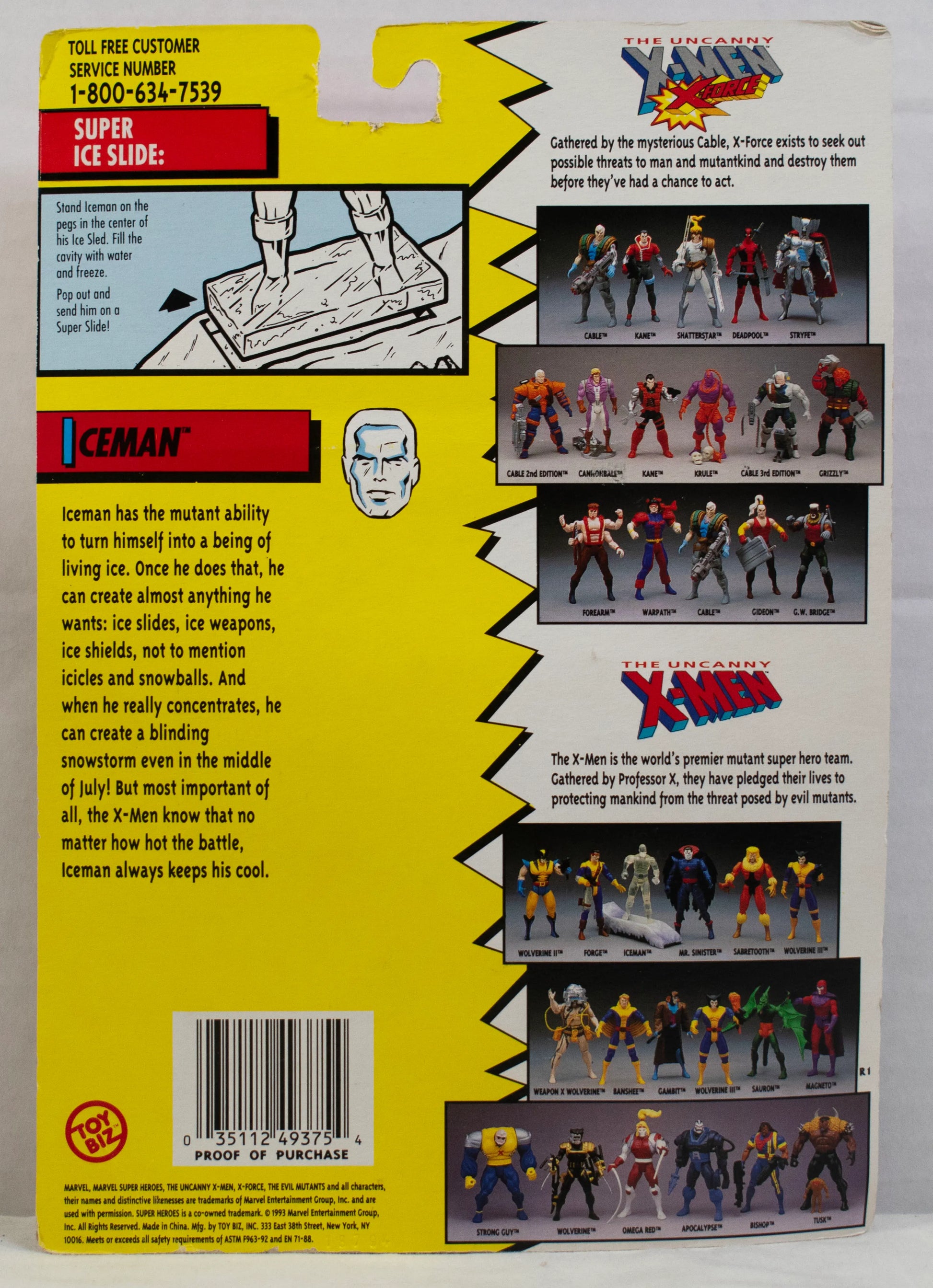 Marvel Comics Uncanny X-Men Iceman Super Ice Slide (1993) Toy Biz Figure Fashions for Home