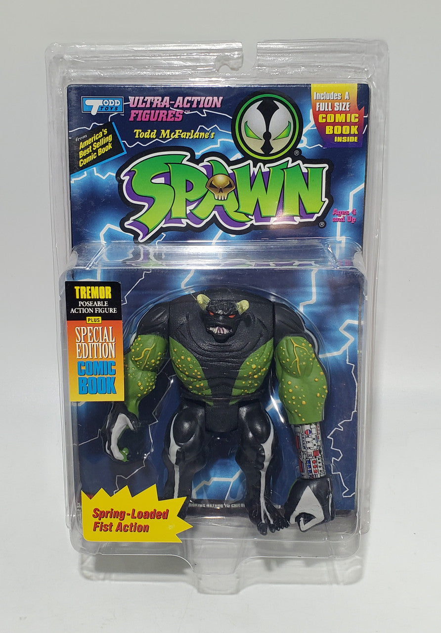 Todd Toys Spawn - 1994 - Tremor Action Figure - Includes Special Edition Comic Book - Spring Loaded Fist Action - Limited Edition  - Fashions for Home