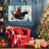 Framed Canvas Wall Art Decor Painting For Chrismas, Santa Claus with cute Animals Chrismas Gift Painting For Chrismas Gift, Decoration For Chrismas Eve Office Living Room, Bedroom Decor-Ready To Hang