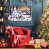 Framed Canvas Wall Art Decor Painting For Chrismas, Cute Animals with Chrismas Tree Gift Painting For Chrismas Gift, Decoration For Chrismas Eve Office Living Room, Bedroom Decor-Ready To Hang