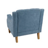 Blue Accent Chair, Living Room Chair, Footrest Chair Set with Vintage Brass Studs, Button Tufted Upholstered Armchair for Living Room, Comfy Reading Chair for Bedroom, Reception Room