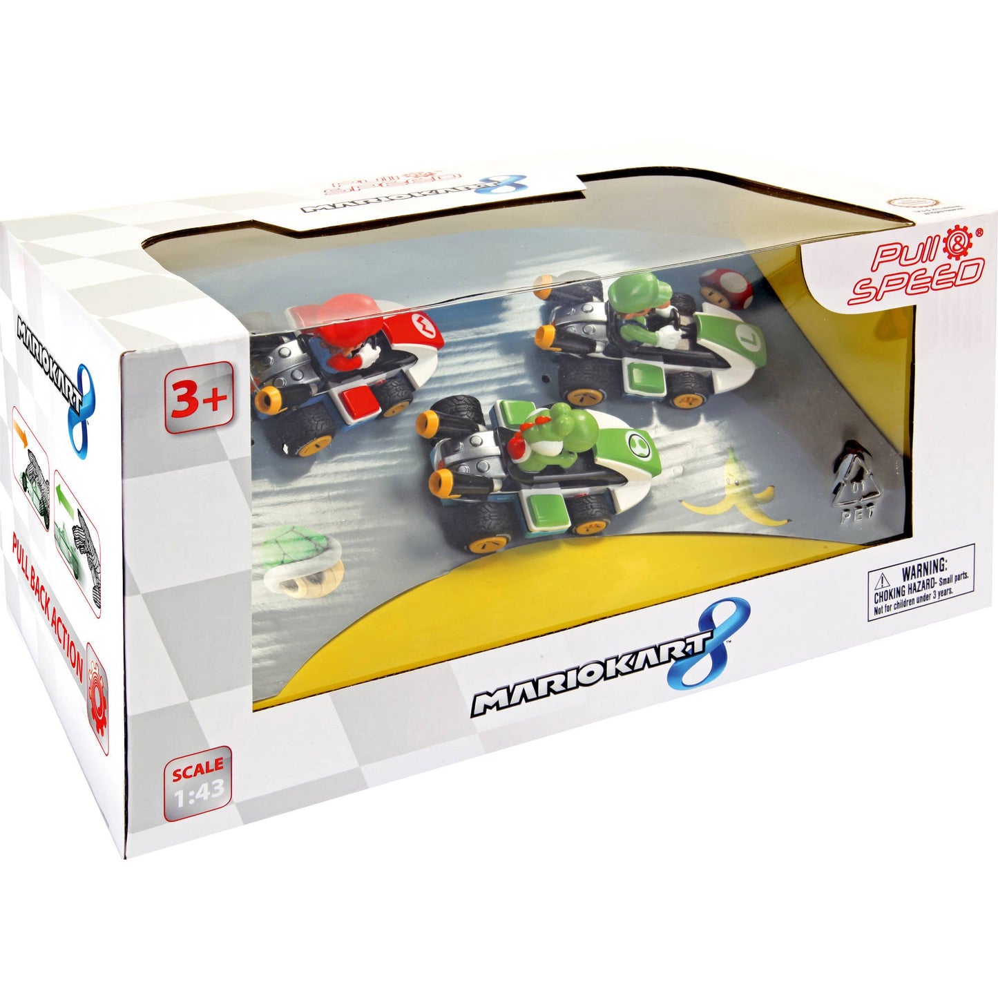 Carrera Pull and Speed Mario Kart 8 3-Pack Racers, Mario, Luigi and Yoshi