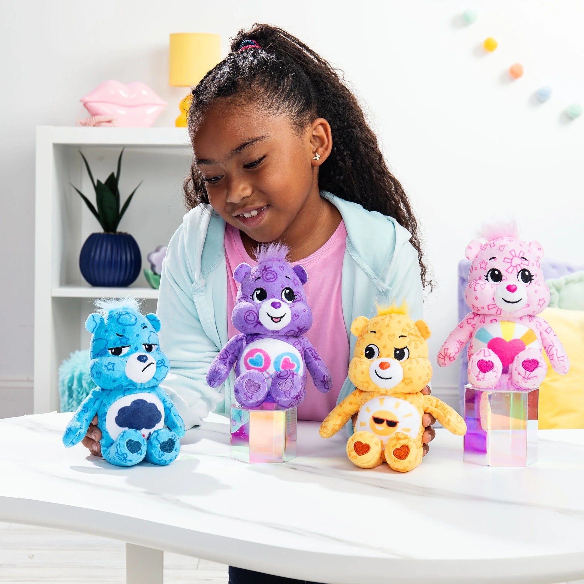 Care Bears 8 Inch Plush 4-Pack Treasure Box Wave 2 - Soft Huggable Material! For Kids 4 Years and up. Fashions for Home
