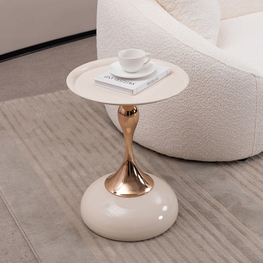 Mermaid Tail End Coffee Table Round Side Table, Modern Metal Pedestal Table, Minimalist Accent Table for Small Spaces, Drink Martini Table Decoration for Living Room