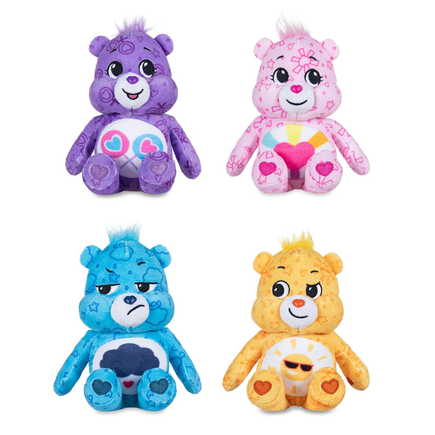 Care Bears 8 Inch Plush 4-Pack Treasure Box Wave 2 - Soft Huggable Material! For Kids 4 Years and up. Fashions for Home