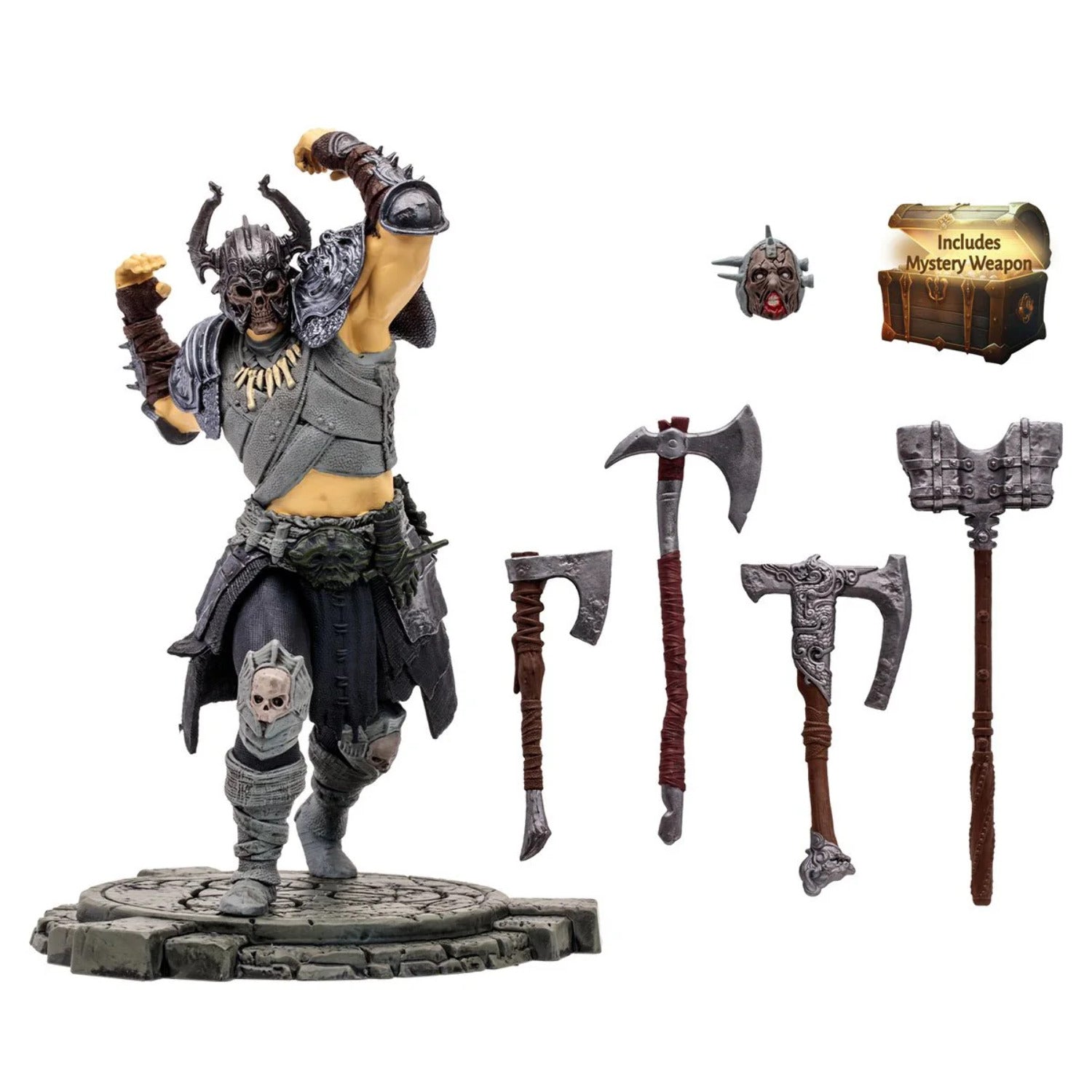 McFarlane Toys Diablo IV Barbarian 6-Inch 1:12 Scale Action Figure with Interchangeable Head, 4 Weapons, Display Base, and Mystery Weapon (Epic) McFarlane Toys
