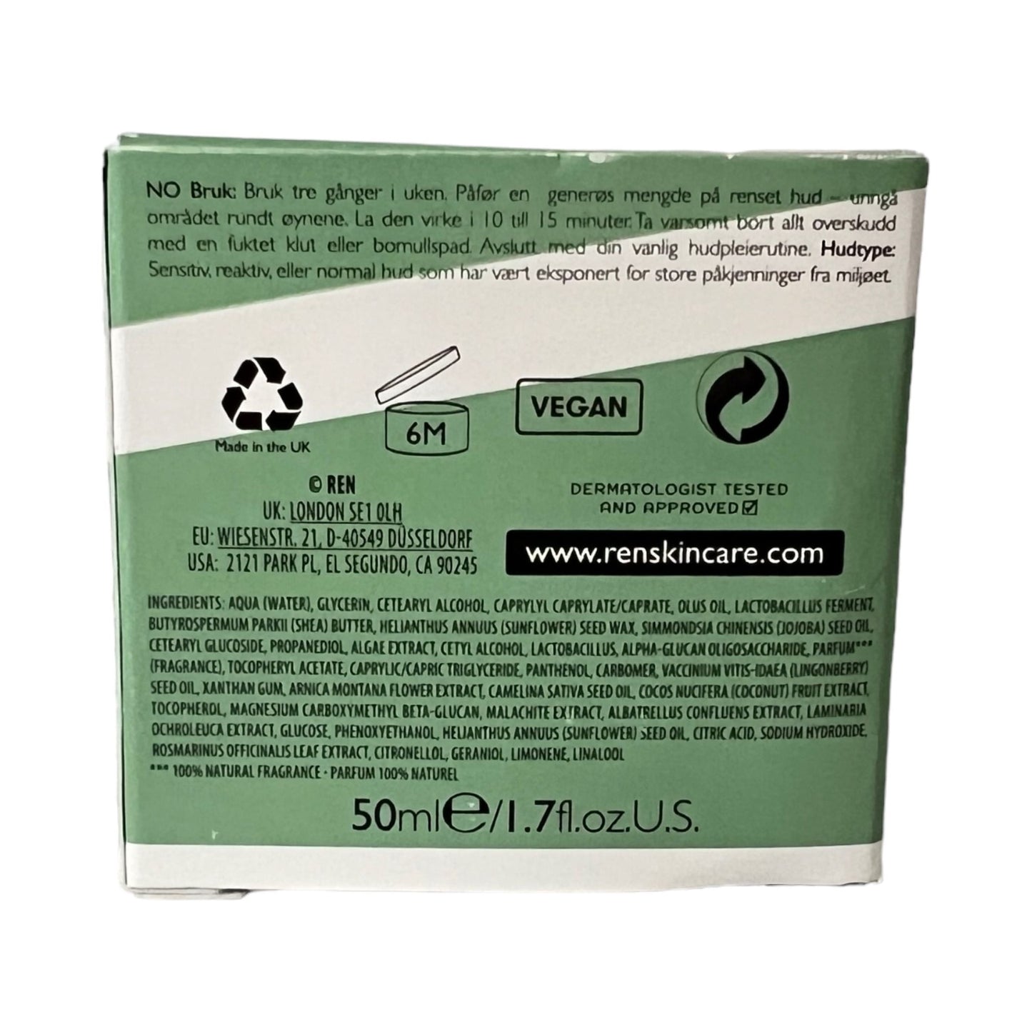 REN Clean Skincare Evercalm Ultra Comforting Rescue Mask 1.7 fl oz