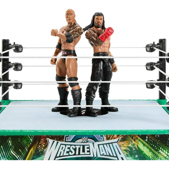 Mattel WWE Bloodline Rules Playset with Ring And 2 6-inch Action Figures THE ROCK & ROMAN REIGNS Fashions for Home