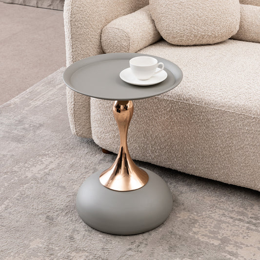 Mermaid Tail End Coffee Table Round Side Table, Modern Metal Pedestal Table, Minimalist Accent Table for Small Spaces, Drink Martini Table Decoration for Living Room