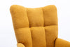 Rocking Chair with Pocket, Soft Teddy Fabric Rocking Chair for Nursery, Comfy Wingback Glider Rocker with Safe Solid Wood Base for Living Room Bedroom Balcony (Turmeric)