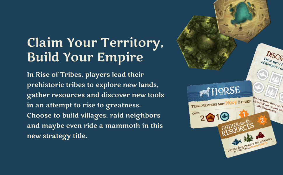 Rise of Tribes Strategy Board Game - Build, Explore, Dominate - Perfect for Family Game Nights and Board Game Enthusiasts
