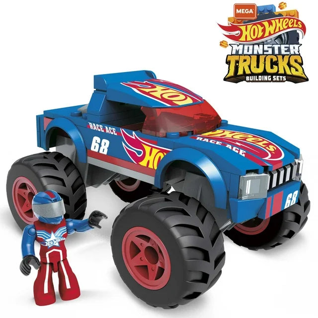 MEGA Hot Wheels Race Ace Monster Truck Building Set with 1 Figure (69 Pieces)