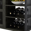 Industrial Wine Bar Cabinet, Liquor Storage Credenza, Sideboard with Wine Racks & Stemware Holder (Dark Grey, 55.12''w x 13.78''d x 30.31' ' h)