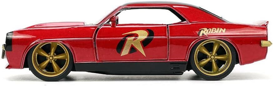 DC Comics 1:32 1969 Chevy Camaro Die-cast Car w/ 1.65" Robin Figure, Toys for Kids and Adults