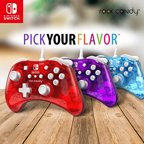 PDP Gaming Rock Candy Wired Power Nintendo Switch Pro Controller, Lite/OLED Compatible Gamepad, Stormin Cherry Red Fashions for Home