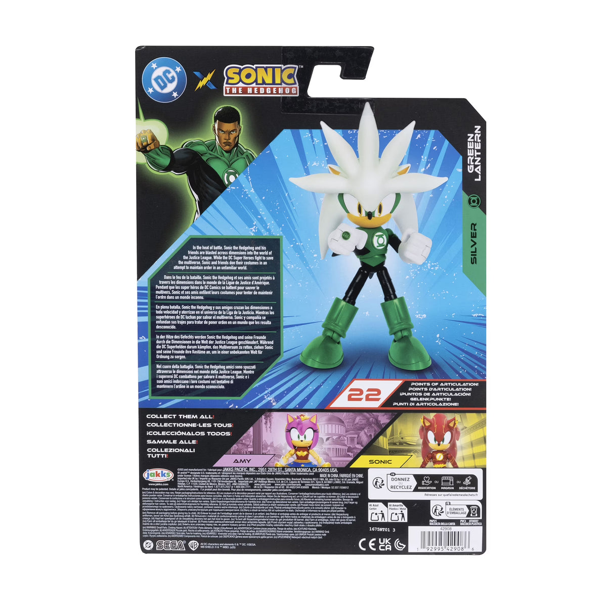 Sonic X DC Silver As Green Lantern 5 inch Action Figure Fashions for Home