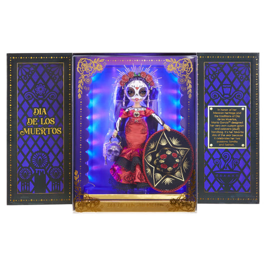 Rainbow High Dia De Los Muertos Maria 11" Doll with Calavera Purse and Light-Up Display Fashions for Home
