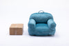 Kid's Bean Bag Chair Velvet Fabric Memory Sponge Stuffed Bean Bag Chair For Children,Blue