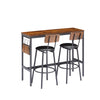 Bar Table Set with wine bottle storage rack. Rustic Brown,47.24'' L x 15.75'' W x 35.43'' H.