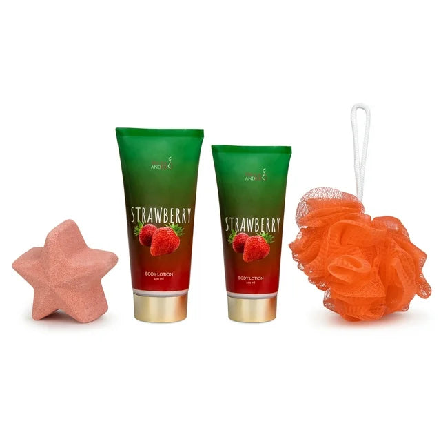 Freida & Joe Gift Strawberry Fragrance Bath & Body Collection Gift Box - Gift for Her Luxury Body Care - Fashions for Home