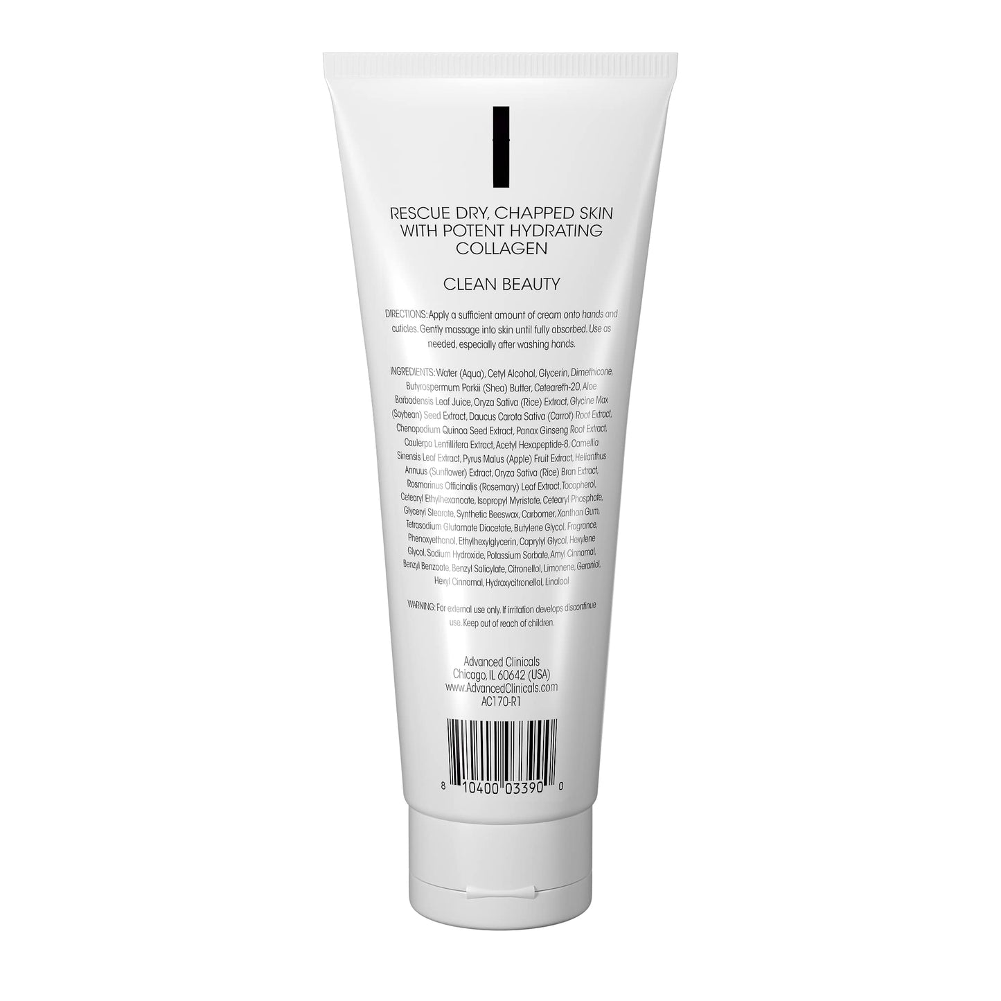 Advanced Clinicals Collagen Hand Cream 8 fl oz - Fashions for Home