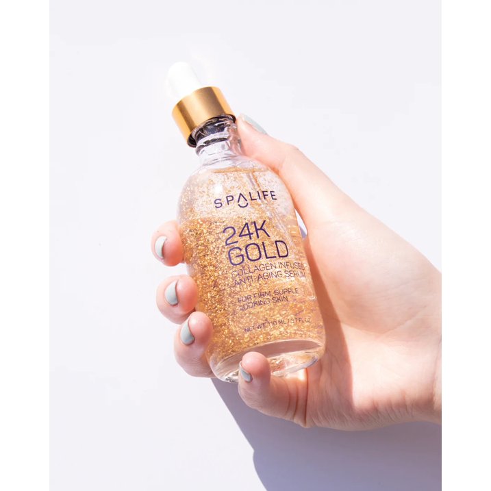 SpaLife Nourishing Anti-Aging 24k Gold & Collagen Serum, 3.7 oz.