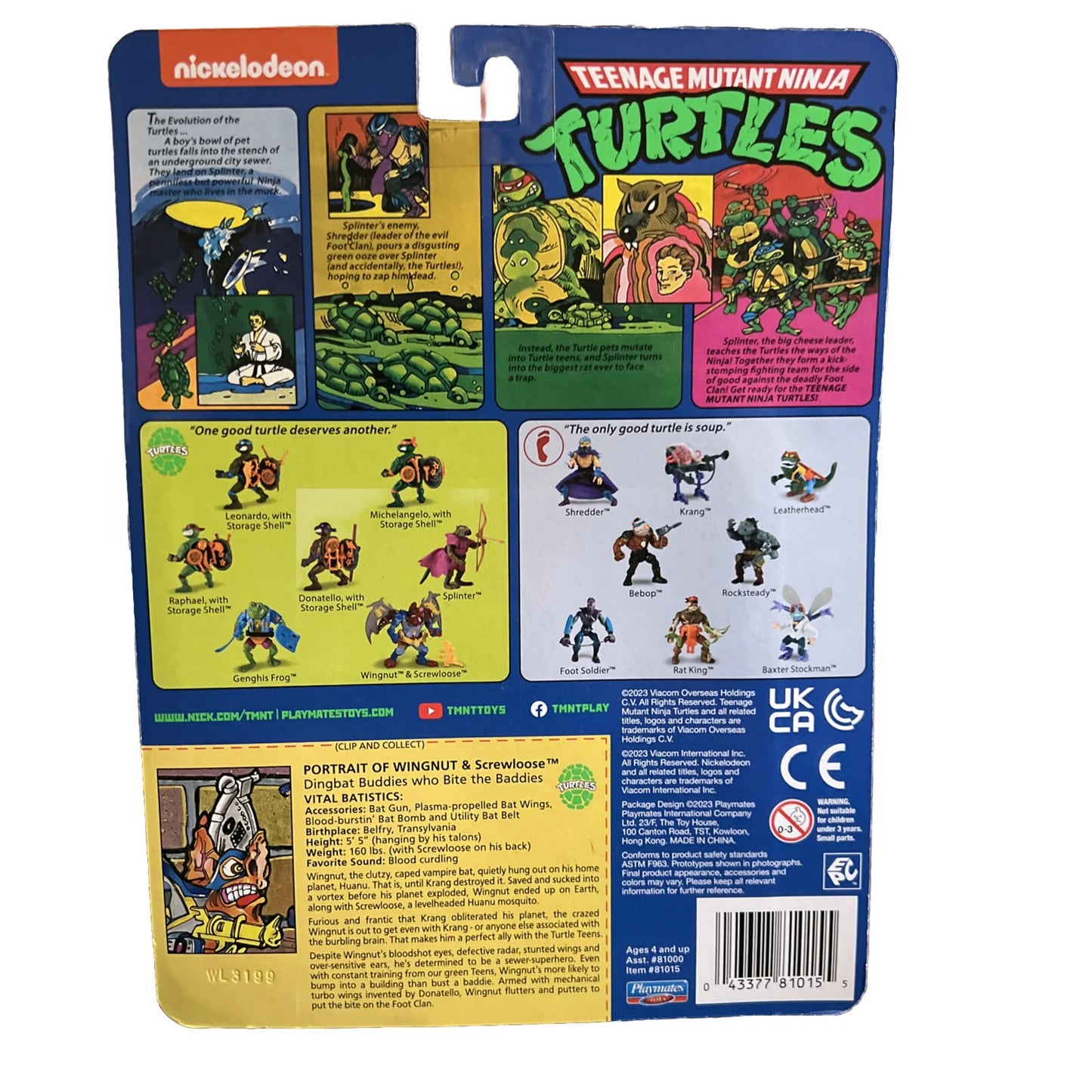 TMNT Wingnut Screwloose Classic Action Figure Teenage Mutant Ninja Turtles Fashions for Home