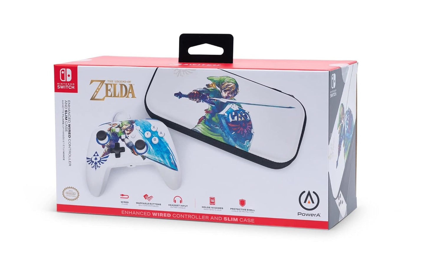 PowerA Enhanced Wired Controller and Slim Case for Nintendo Switch — Master Sword - Fashions for Home