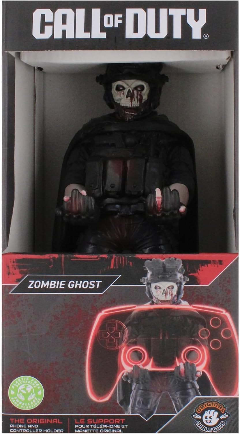 Exquisite Gaming: Call of Duty: Zombie Ghost - Cable Guys Original Controller & Phone Holder, Collectible Device Stand - Fashions for Home