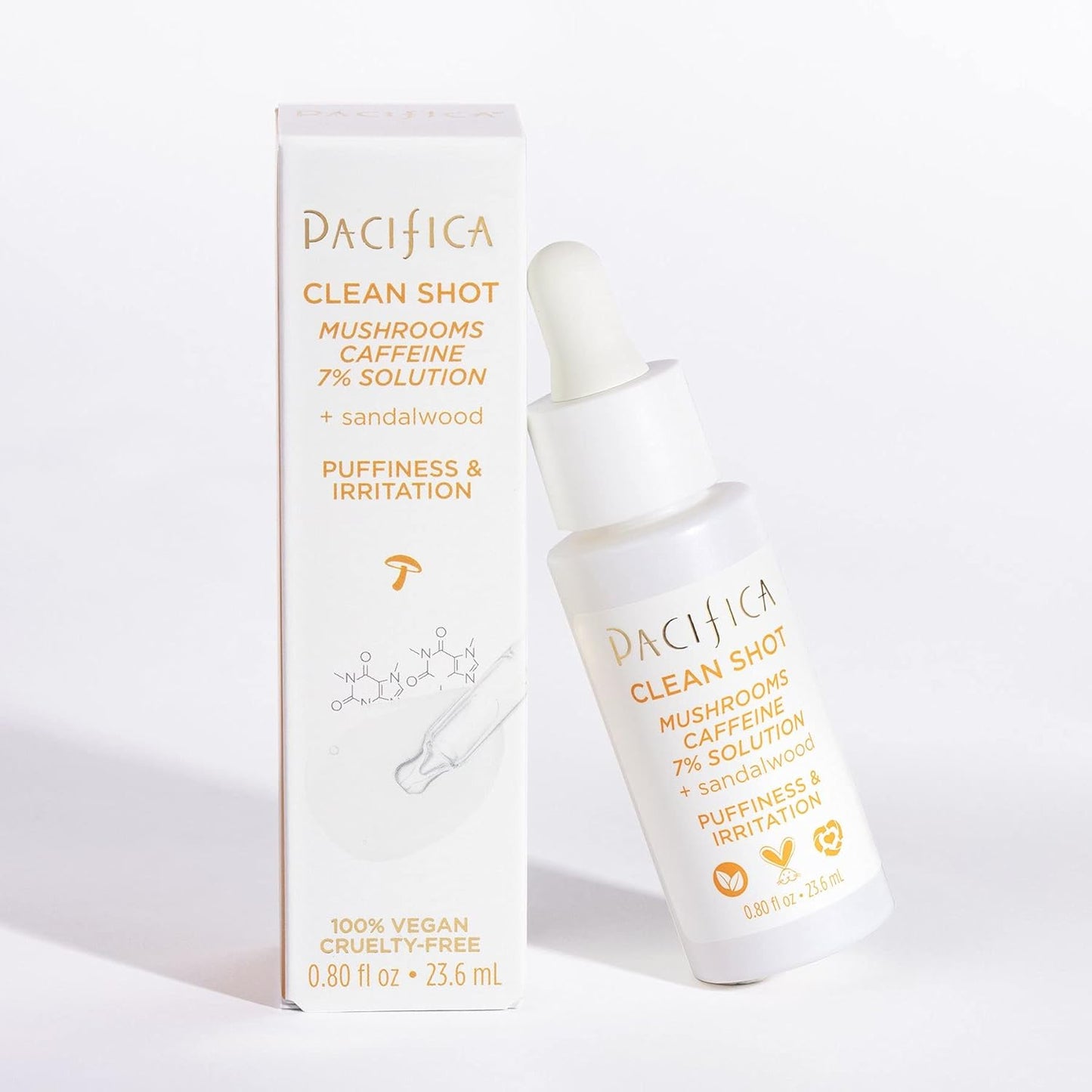 Clean Shot Mushrooms and Caffeine 7 Percent by Pacifica for Unisex - 0.80 oz Serum - Fashions for Home