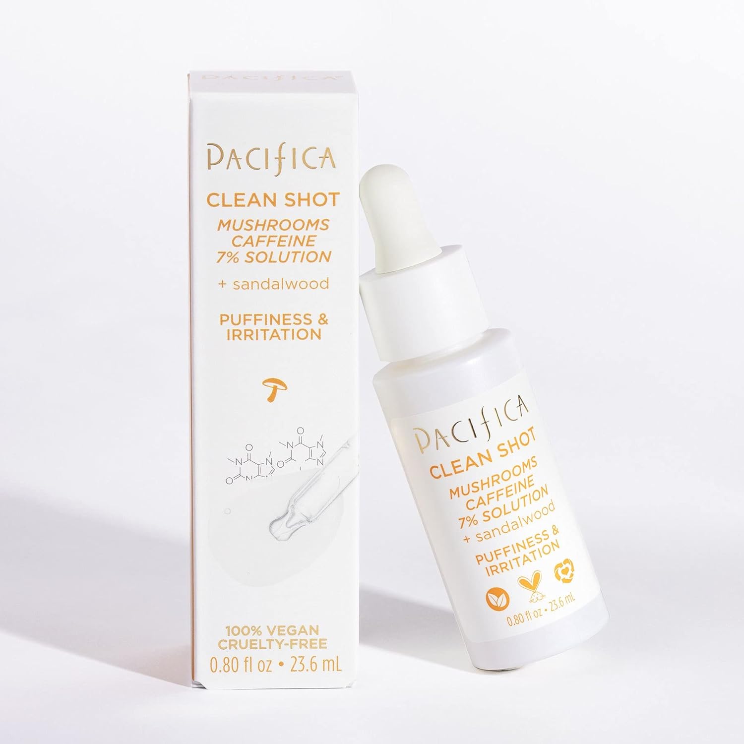 Clean Shot Mushrooms and Caffeine 7 Percent by Pacifica for Unisex - 0.80 oz Serum - Fashions for Home