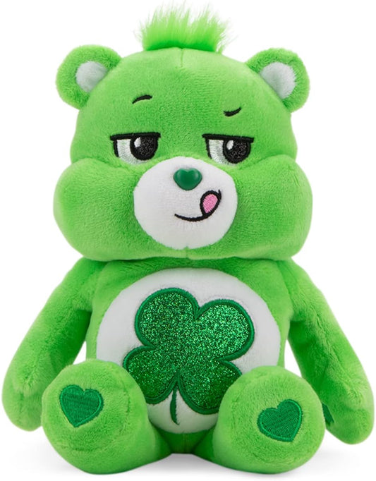 Care Bears 9" Bean Plush (Glitter Belly) - Good Luck Bear - Soft Huggable Material!