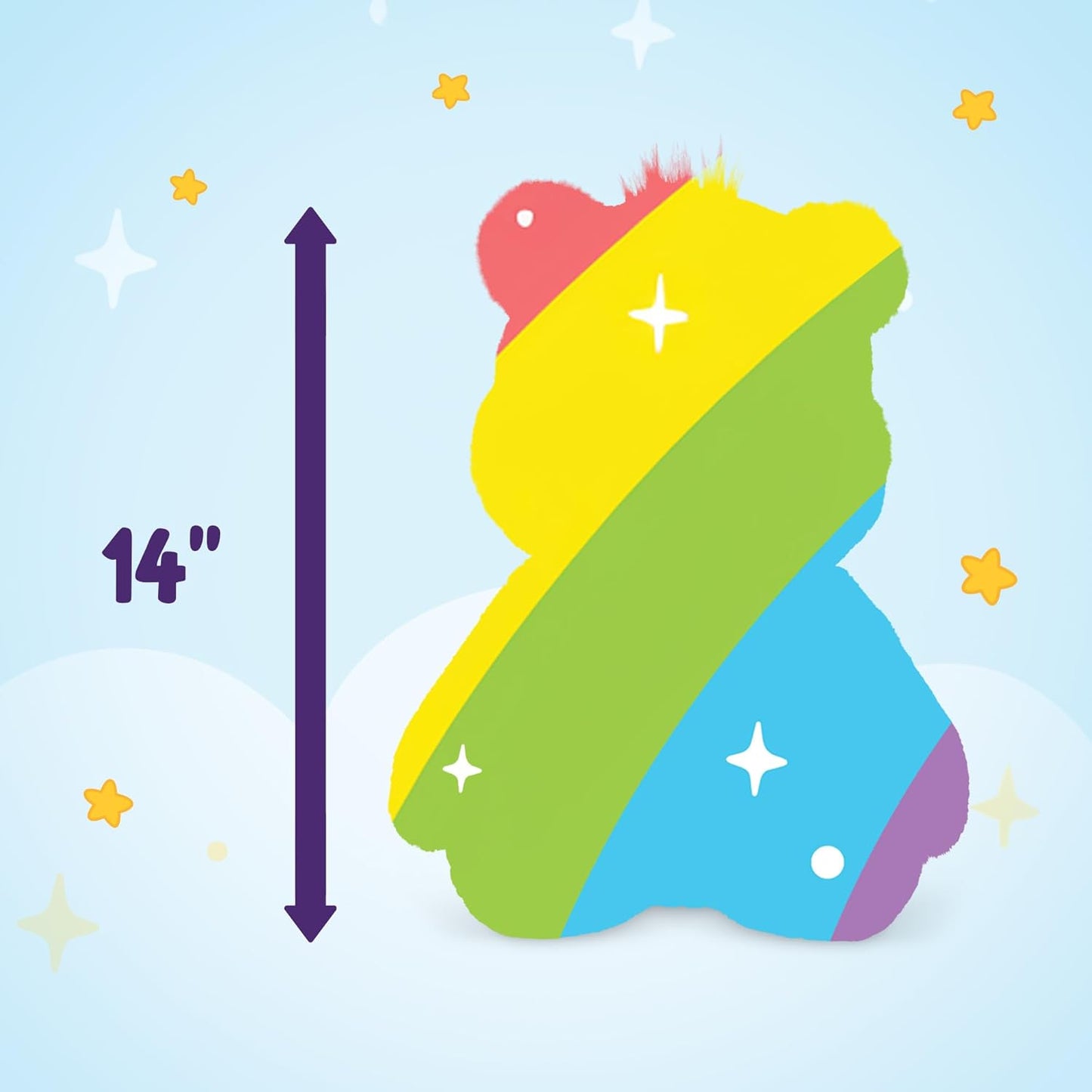 Care Bears 14" Share Bear Plushie - Medium Size - Purple Plush for Ages 4+ – Perfect Stuffed Animal Holiday, Birthday Gift, Super Soft and Cuddly – Good For Girls and Boys, Employees, Collectors