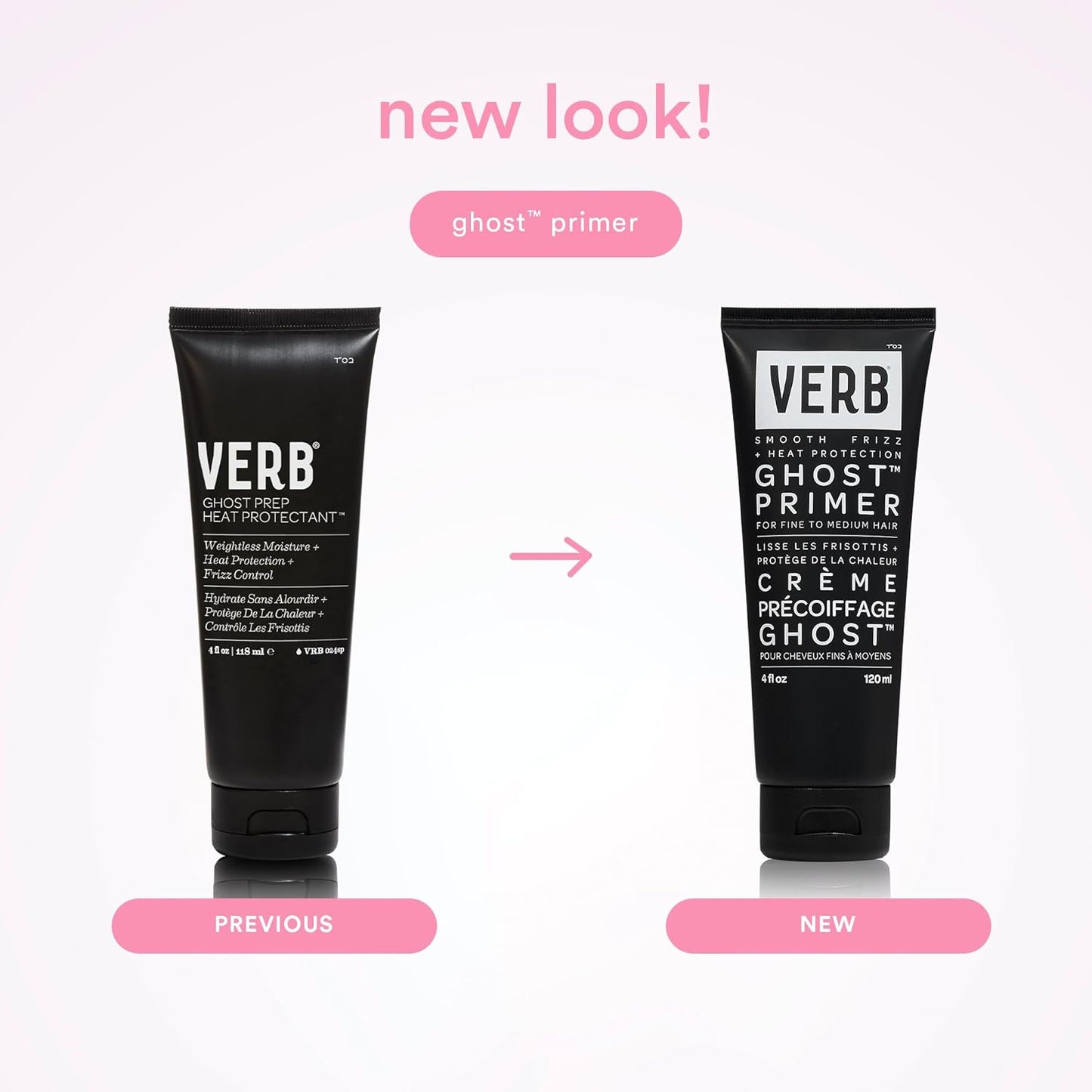 VERB Ghost Primer Heat Protectant - Infused with Morgina Oil - Frizz Control Heat Styling Cream - Vegan, No Parabens or Harmful Sulfates