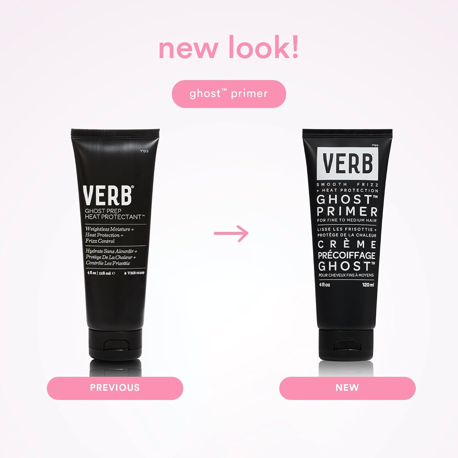VERB Ghost Primer Heat Protectant - Infused with Morgina Oil - Frizz Control Heat Styling Cream - Vegan, No Parabens or Harmful Sulfates