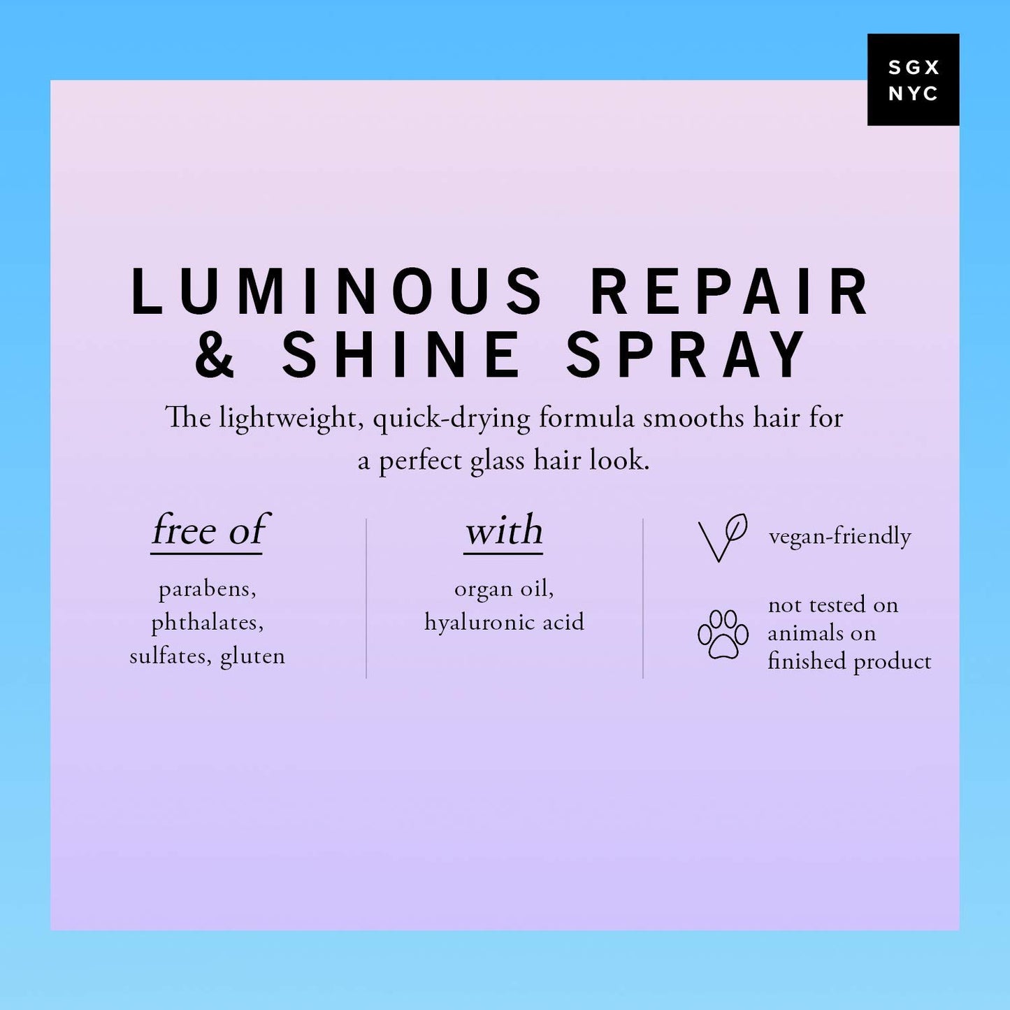 SGX NYC Luminous Repair and Shine Spray - 6.5 Oz - For All Hair Types Fashions for Home