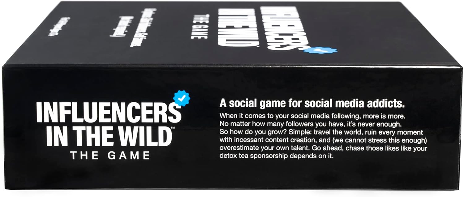 Influencers in the Wild Board Game - 2-6 Players - Built by Tank Sinatra & Tank's Good News - Social Media Board Games for Adults, Social Media Merchandise Card Games for Adults
