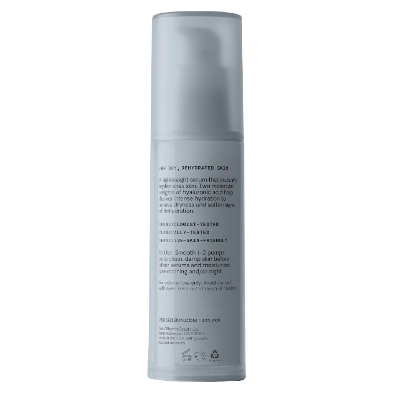 VERSED Water Rush Intensive Hydrating Serum | Hyaluronic Acid & B5, 1 Oz