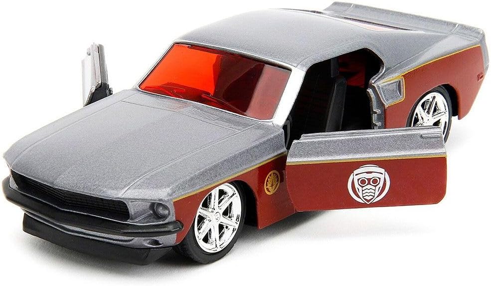 Marvel Guardians of The Galaxy 1:32 1969 Ford Mustang Die-Cast Car & 1.65" Starlord Figure, Toys for Kids and Adults