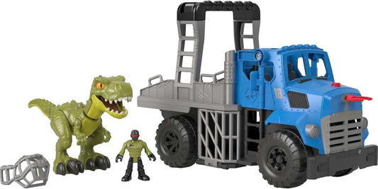 Fisher-Price Imaginext Jurassic World Dominion Toy, Break Out Dino Hauler Vehicle & T. rex Dinosaur for Preschool Kids Ages 3+ Years
