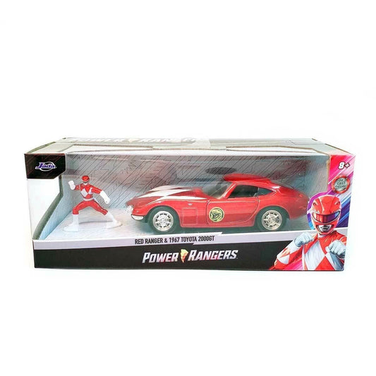 Jada Toys Power Rangers 1:32 1967 Toyota 2000 GT Die-cast Car & 1.65" Red Ranger Die-cast Figure, Toys for K Ages 8+