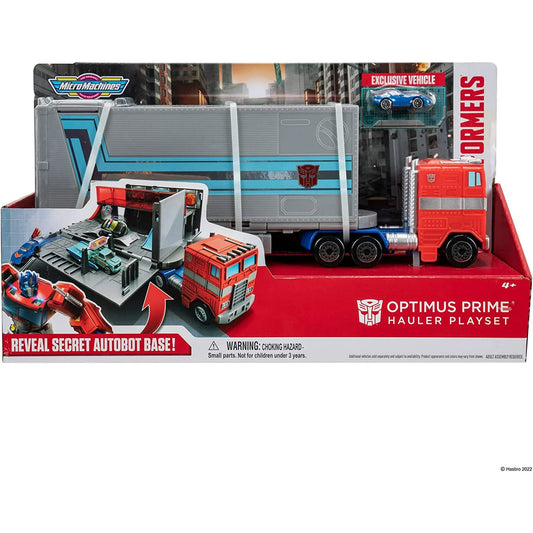 MICRO MACHINES Optimus Prime Hauler PLAYSET - Converting Playset with Eight Unique Actions Zones and Exclusive Autobot Corvette