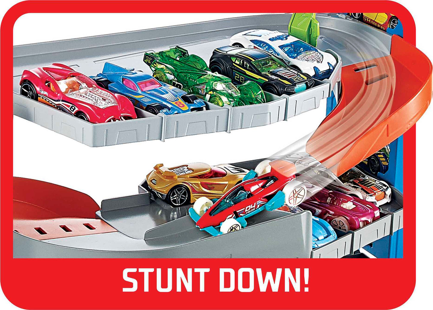 Hot Wheels City Stunt Garage Playset with 1 Toy Car in 1:64 Scale & Storage for 20+ Vehicles Fashions for Home