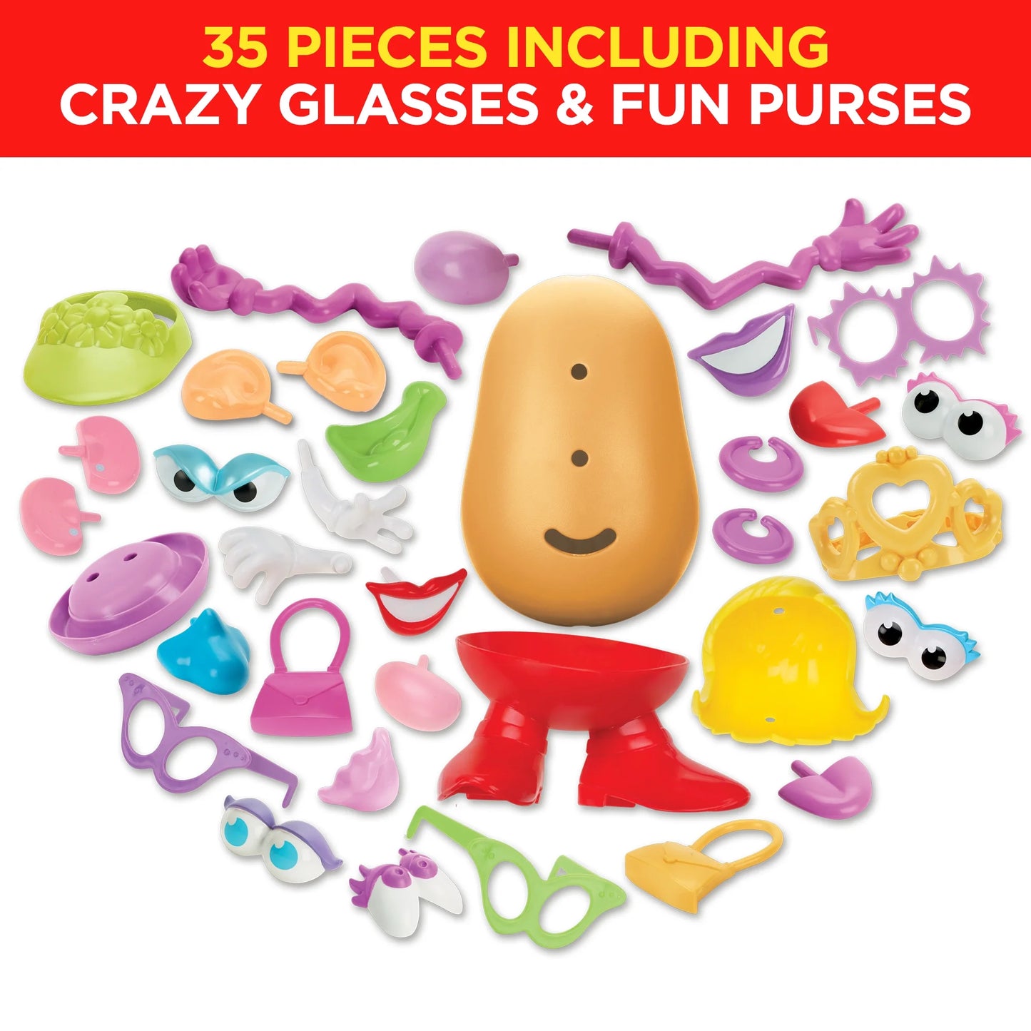 Playskool Mrs. Potato Head Silly Suitcase Parts and Pieces Toddler Toy for Kids Fashions for Home