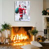 Framed Canvas Wall Art Decor Painting For Chrismas,  Santa Claus Hugging Snowman Painting For Chrismas Gift, Decoration For Chrismas Eve Office Living Room, Bedroom Decor-Ready To Hang