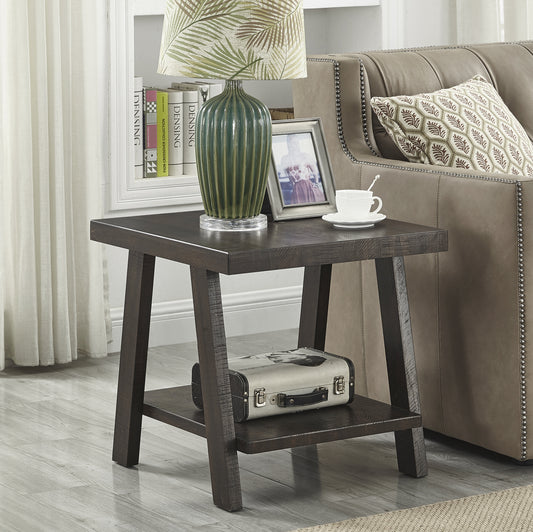 Athens Contemporary Wood Shelf End Table in Weathered Espresso - Fashions for Home