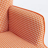 35.5 inch Rocking Chair, Soft Houndstooth Fabric Leather Fabric Rocking Chair for Nursery, Comfy Wingback Glider Rocker with Safe Solid Wood Base for Living Room Bedroom Balcony (orange)