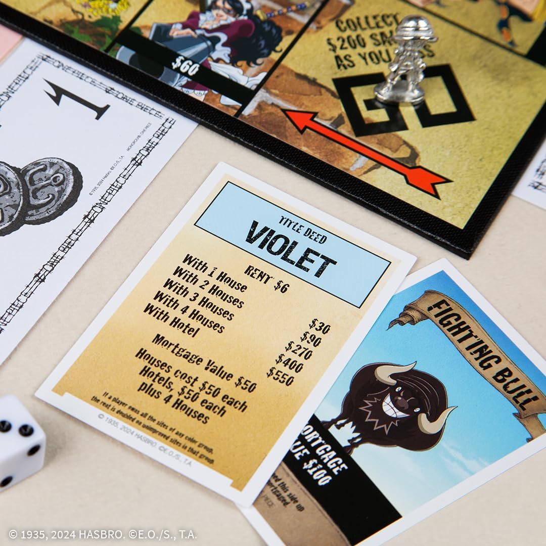 Monopoly: One Piece Edition Board Game | Buy, Sell, Trade with Popular Characters from The Manga & Anime Series | Featuring 9 Miniature Tokens | Officially Licensed Merchandise and Collectible